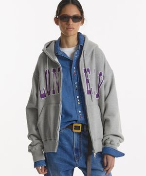 LONELY/LOVELY HOODIE ZIP-UP GRAY