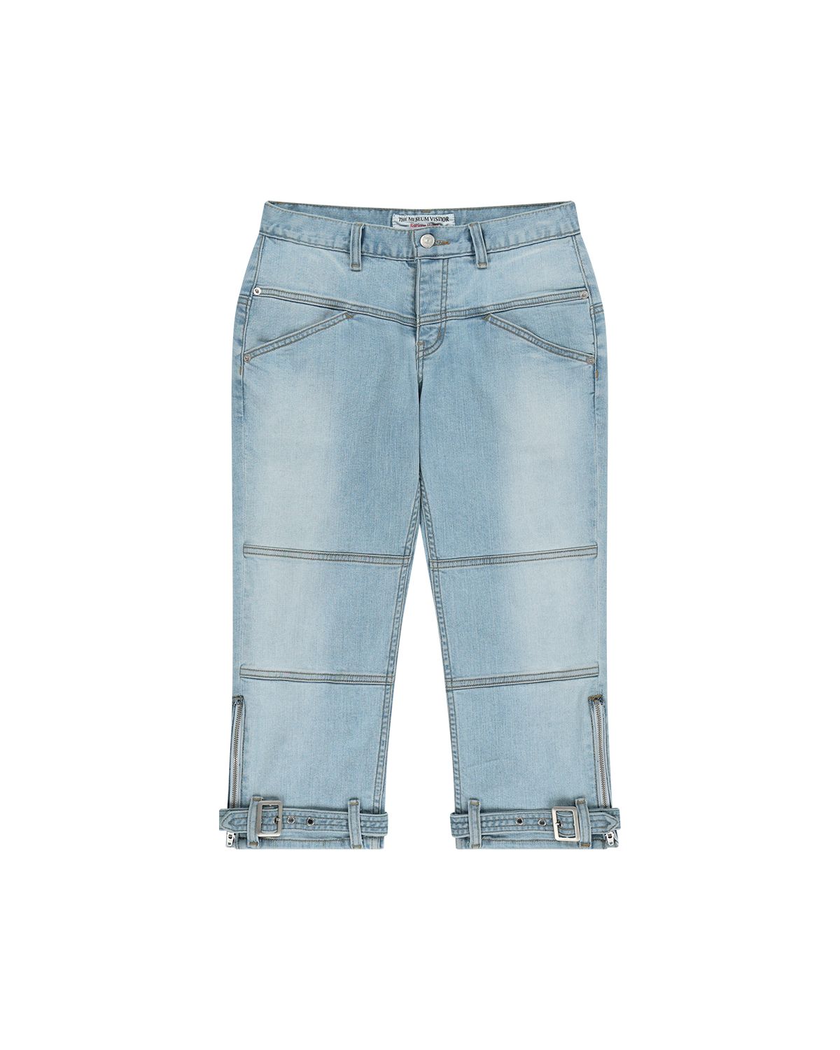 더뮤지엄비지터(THEMUSEUMVISITOR) W BONDAGE CAPRI PANTS (LIGHT BLUE)