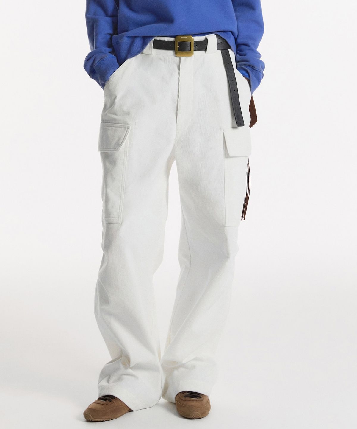 노앙(NOHANT) CORDUROY CARGO PANTS WHITE