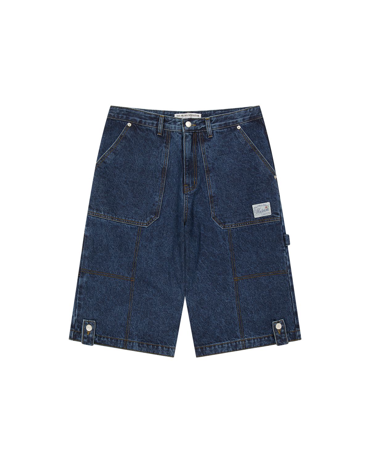 더뮤지엄비지터(THEMUSEUMVISITOR) CARPENTER DENIM SHORTS (MID DENIM)