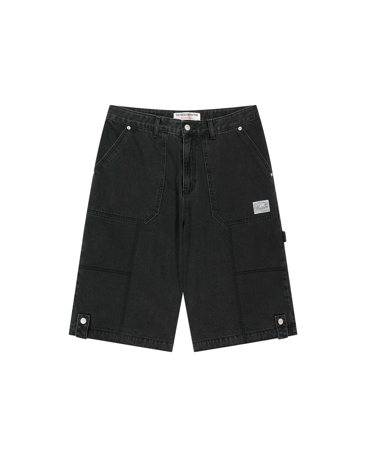 더뮤지엄비지터(THEMUSEUMVISITOR) CARPENTER DENIM SHORTS (BLACK DENIM)