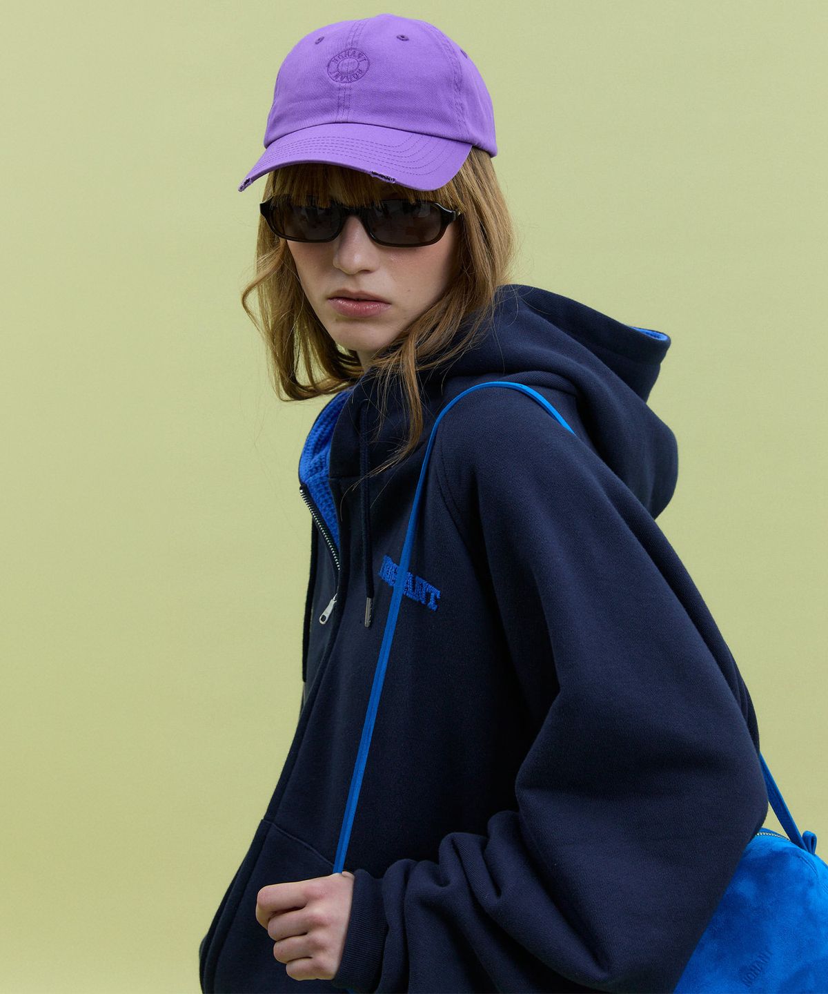 노앙(NOHANT) BACK PIXEL LOGO BALL CAP PURPLE