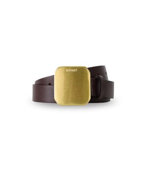 SQUARE BUCKLE LEATHER BELT-PLAQUE