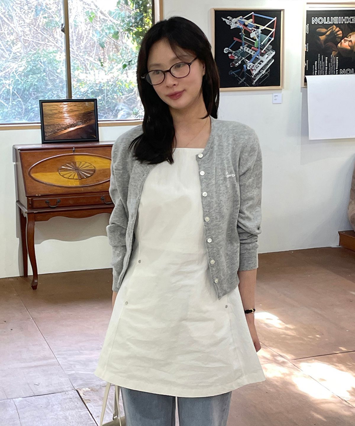 썸웨어버터(SOMEWHEREBUTTER) Nita Cardigan - Grey