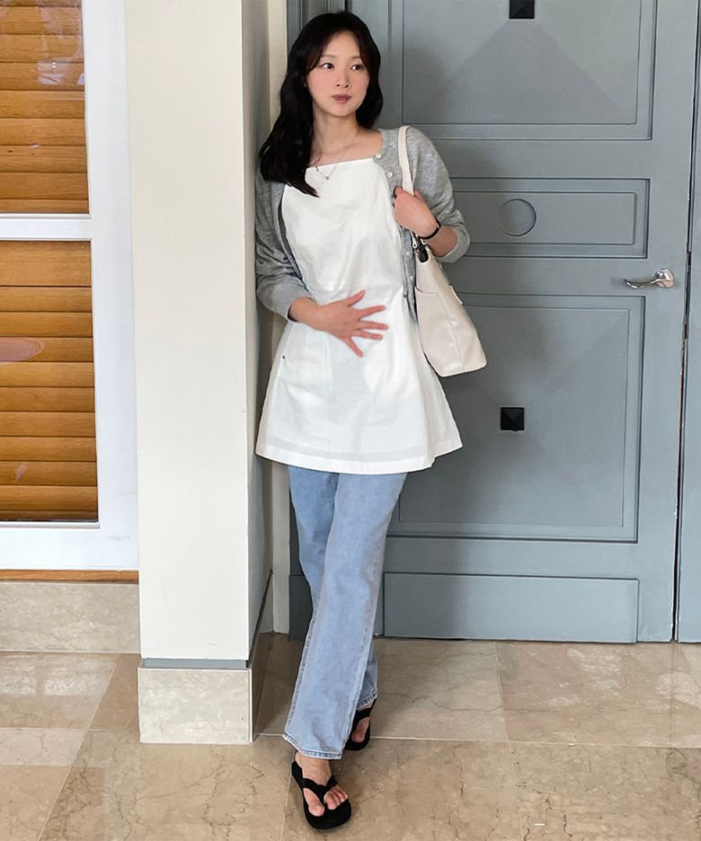 Cole Wide Denim Pants - Light Blue
