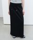 Fold Sweat Long Skirt - Black