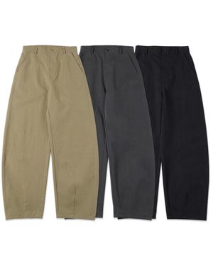 플록스 세미 커브드 와이드 치노팬츠 (3col)