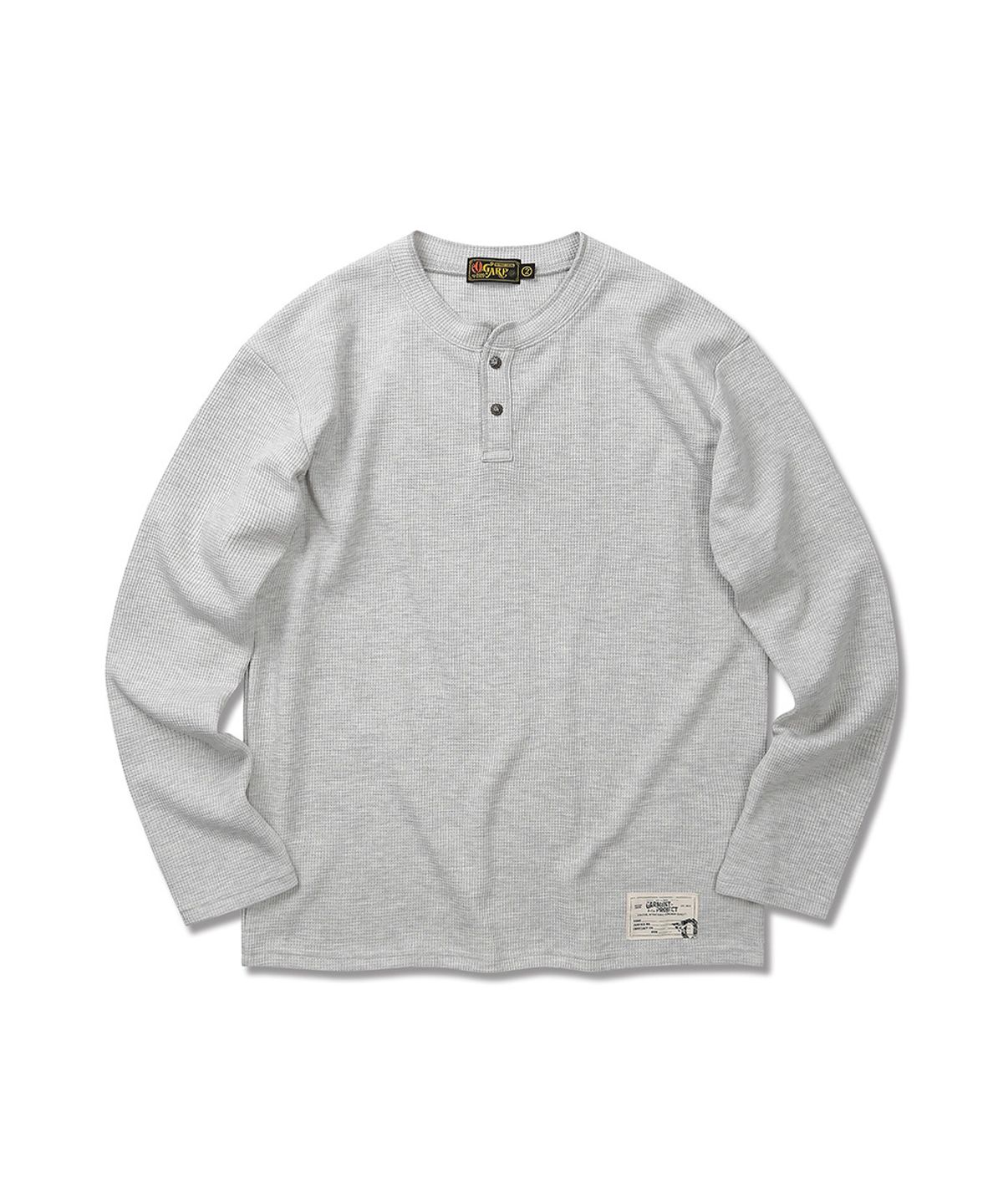 오가프(OGARP) Waffle Henley Neck Long Sleeve Melangegray