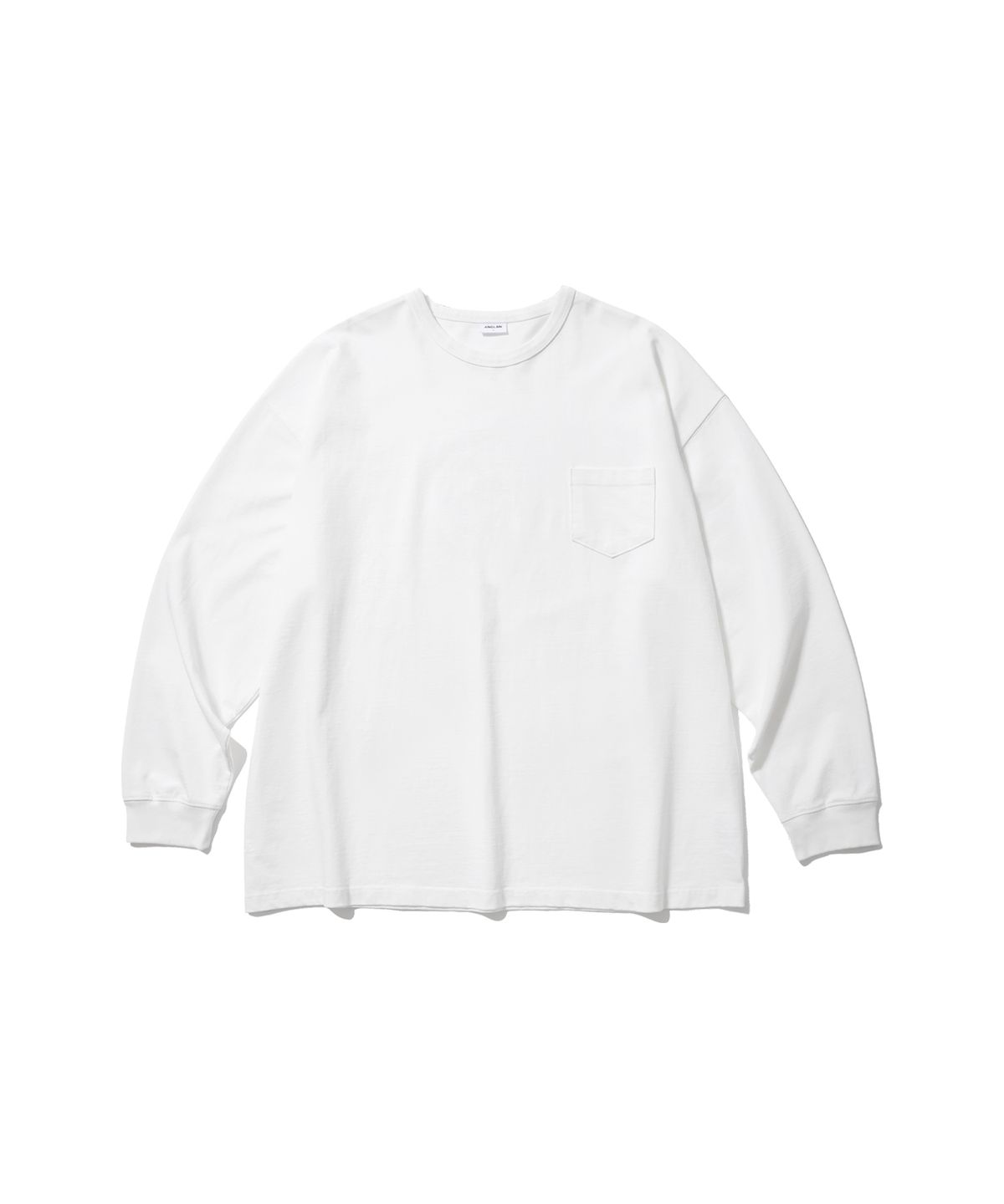 앵글런(ANGLAN) Essential Pocket Long Sleeve - White