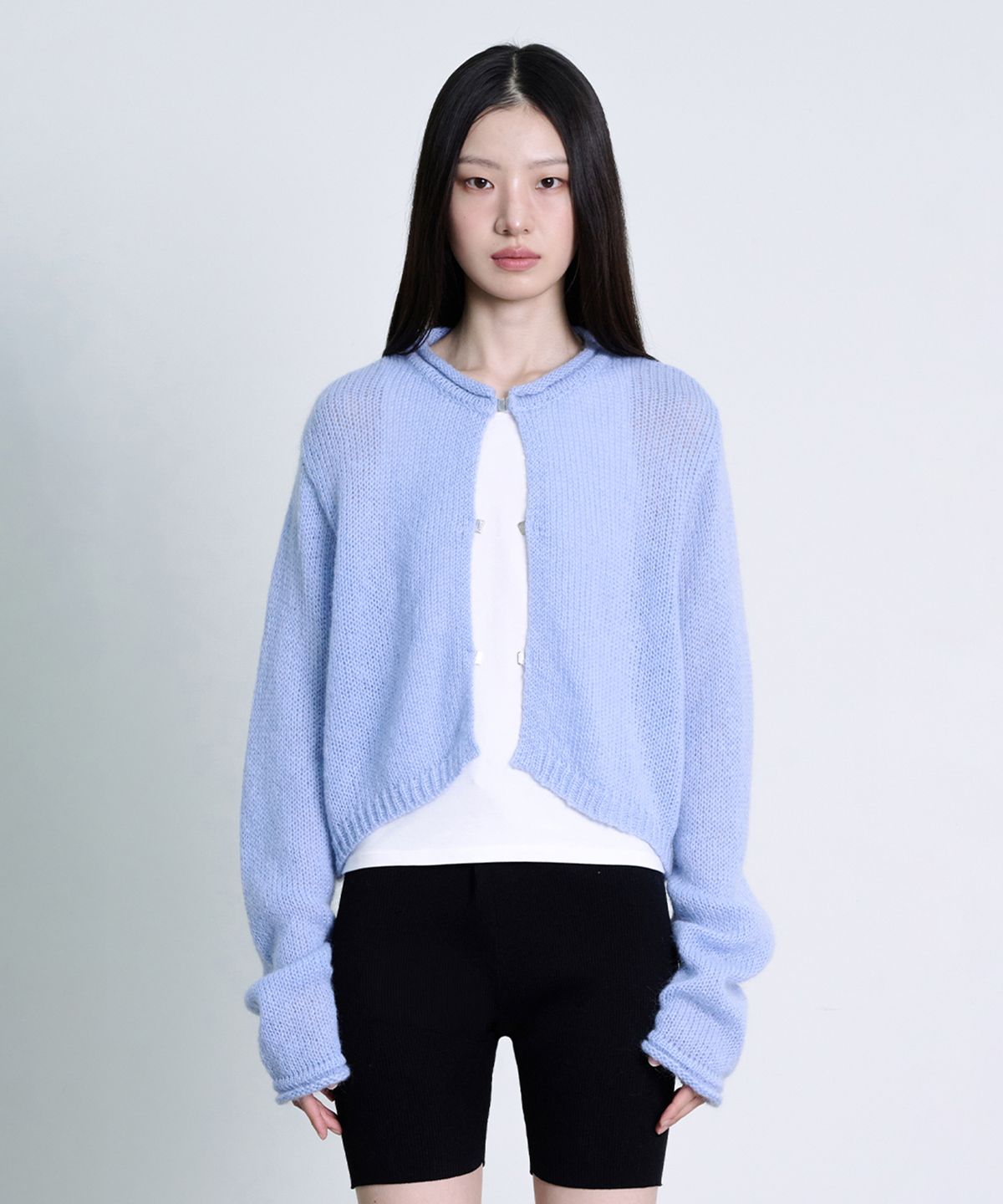 더애틋(THE AÉTUT) Mohair Wool Drawstring Cardigan_Blue