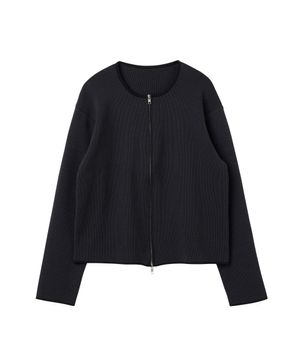 [ X HELET]로파 더블 니팅 지퍼 니트 블랙