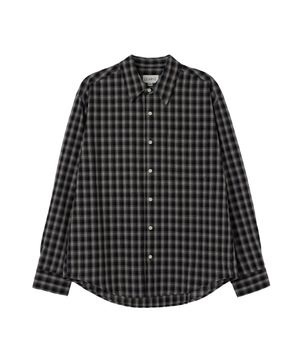 옴브르 타탄 체크 셔츠 블랙