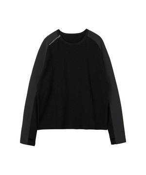 레이너 슬럽 와플 지퍼 롱슬리브 차콜