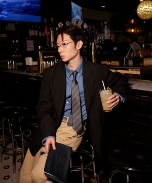 페퍼유 X 플랙 넥타이 그레이