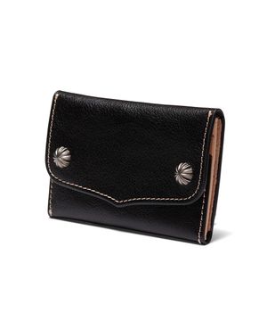 Concho Cow Leather Card Wallet Black