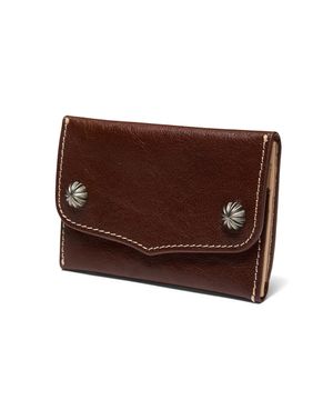 Concho Cow Leather Card Wallet Brown