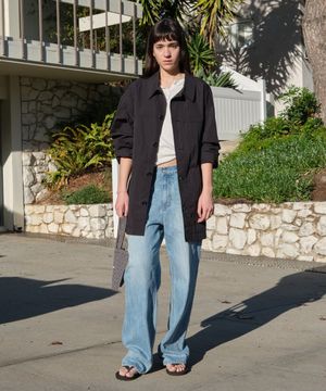 RELAXED SHIRT JACKET_BLACK [LC261JK01BK]