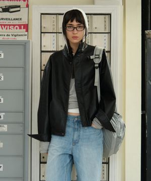 ARTIFICIAL LEATHER JUMPER_BLACK [LC261JP04BK]