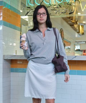 POLO SWEATER_MELANGE GREY [LC261KN02MG]