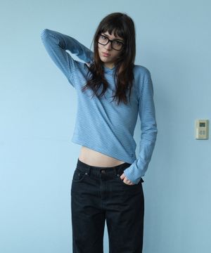 Lc STRIPED HOODIE TEE_BLUE [LC261TS02BL]