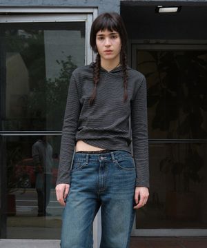 Lc STRIPED HOODIE TEE_BLACK [LC261TS02BK]