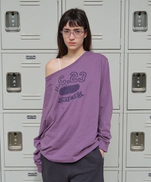 OFF-SHOULDER JERSEY TEE_VIOLET [LC261TS05VI]