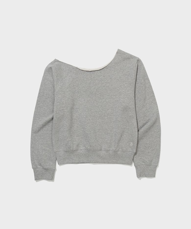 Lc OFF-SHOULDER SWEATSHIRT_MELANGE GREY [LC263TS07MG]