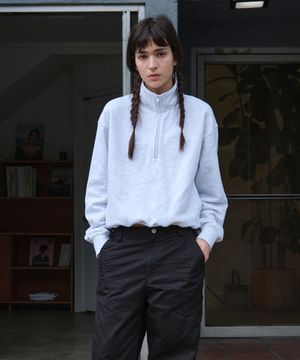 Lc SWEAT HALF ZIP-UP_LIGHT MELANGE GREY [LC261TS07LG]