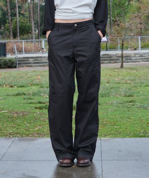 WASHED COTTON POCKET PANTS_BLACK [LC261PT13BK]