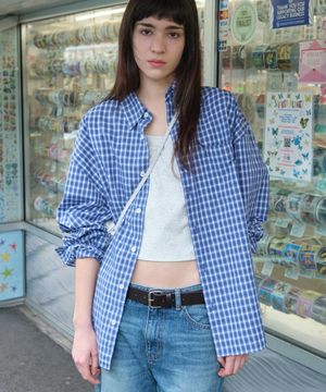[박연지 PICK] OVERSIZED Lc CHECKED SHIRT_BLUE [LC267SH01BL]