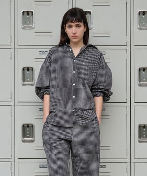 OVERSIZED Lc CHECKED SHIRT_BLACK [LC267SH01BK]