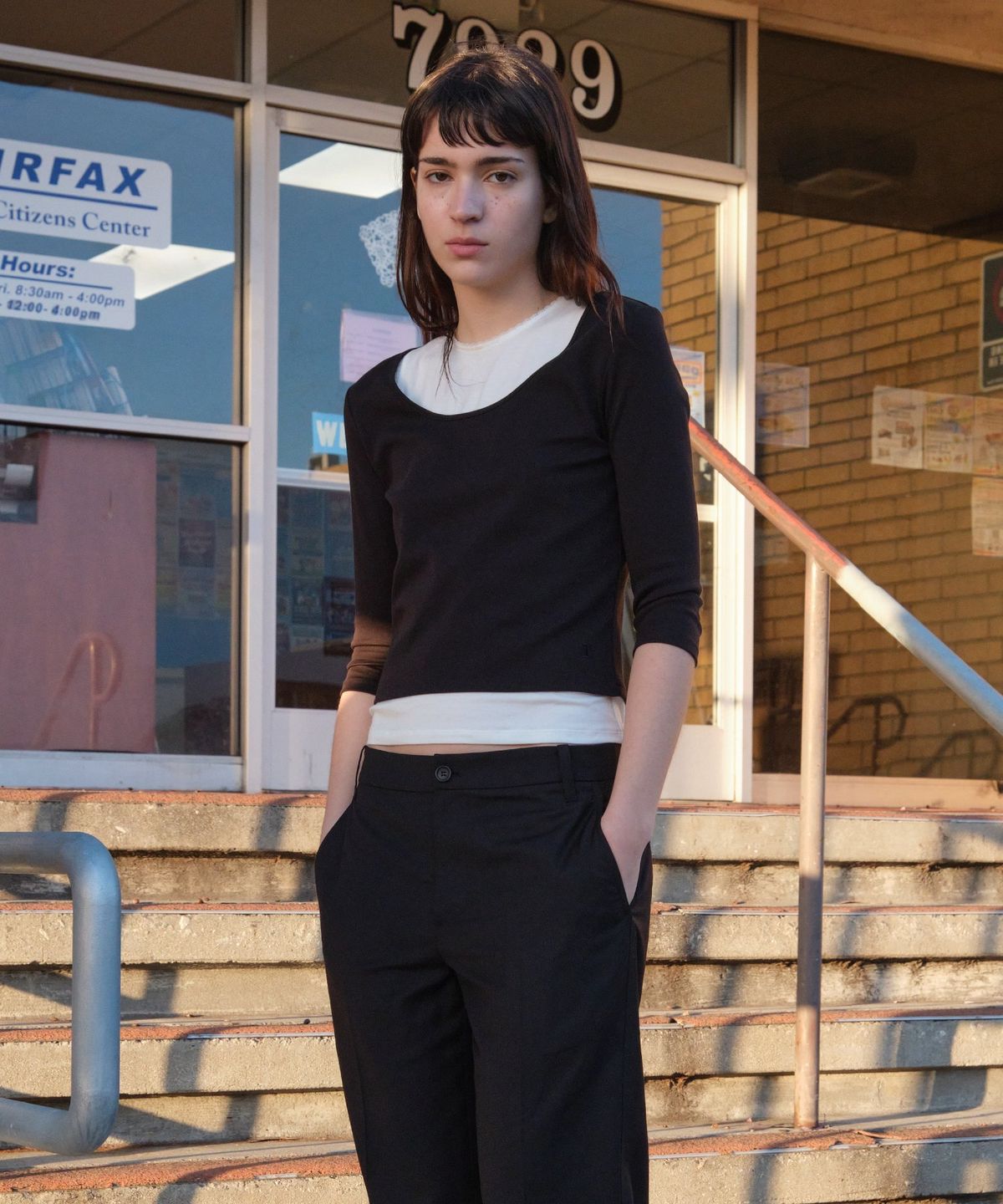 로우클래식(LOW CLASSIC) Lc SILKET COTTON 3/4 BABY TEE_BLACK [LC267TS05BK]