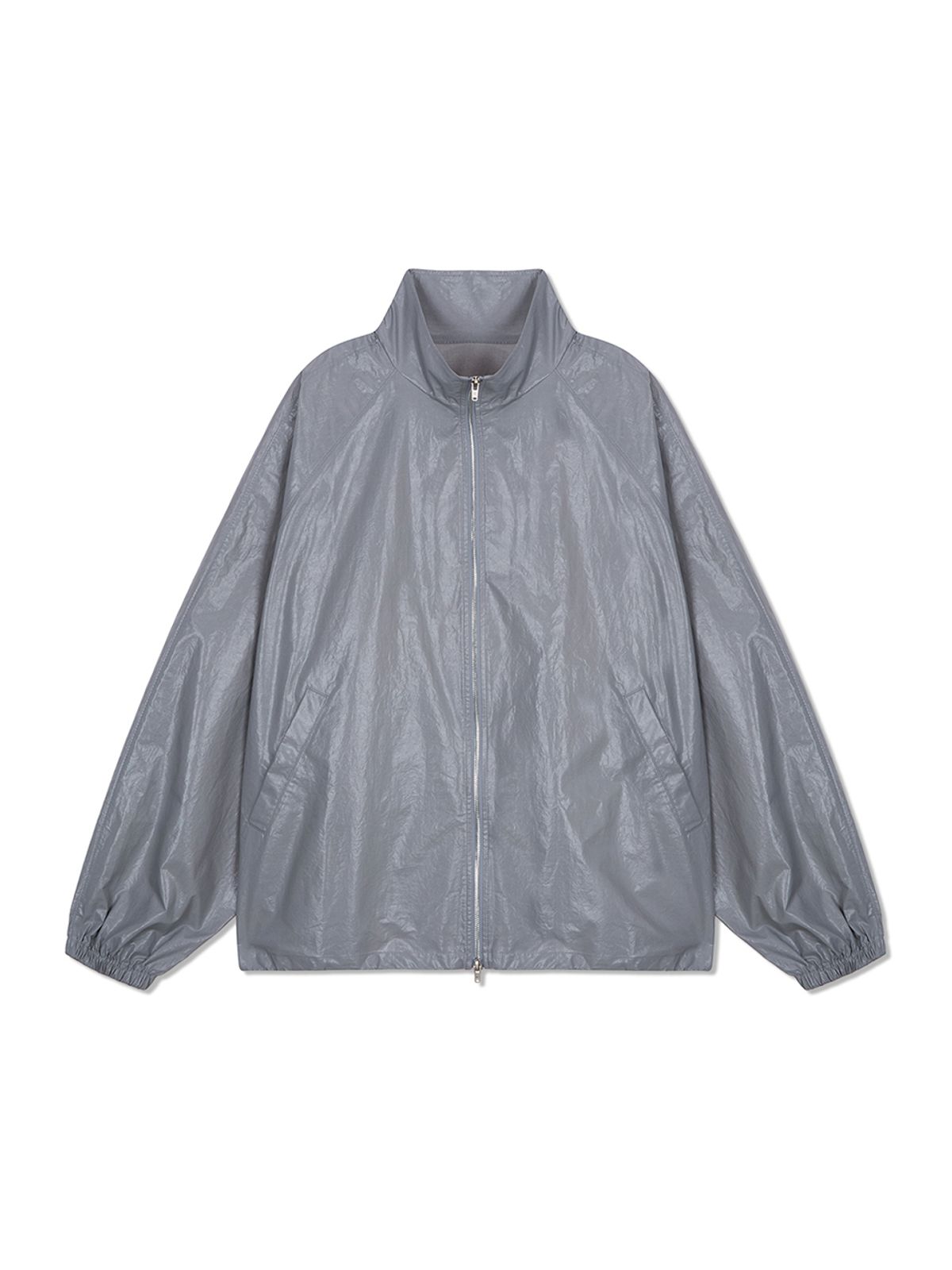 마뗑킴(MATIN KIM) MATIN KIM LOGO COATING JUMPER FOR MEN IN DARK GREY