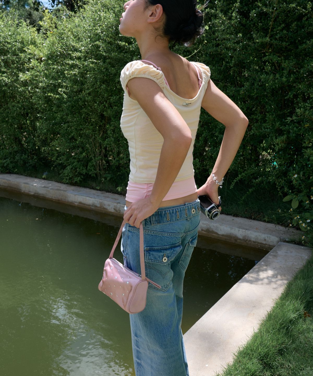 라츠유(LOTSYOU) LOTSYOU_Twinkle Jelly Pouch Bag L/PINK