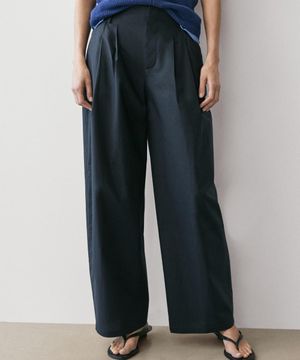 코튼 배럴핏 와이드 팬츠