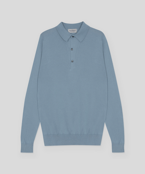 BRADWELL Sea Island Cotton Long Sleeves Polo Shirt Heritage Two 8 Colors