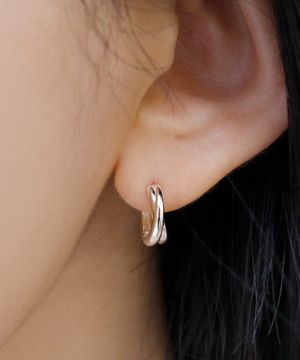 925실버 원터치 볼드 링귀걸이 파올라/ Paola