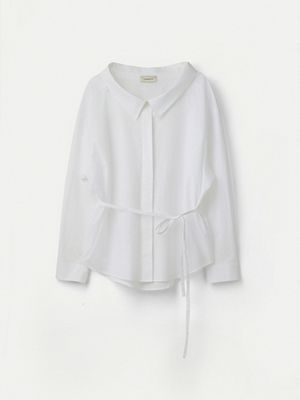 Lightweight Poplin Spread Collar Shirt_Off White