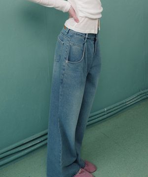 루시 핀턱 오버 데님 진_Lucy Jeans