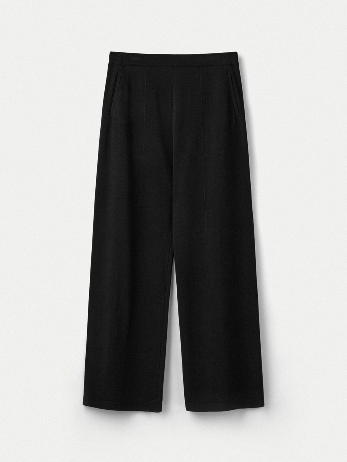 우마뭉(UMARMUNG) Center Lined Wide Fit Pants_Black