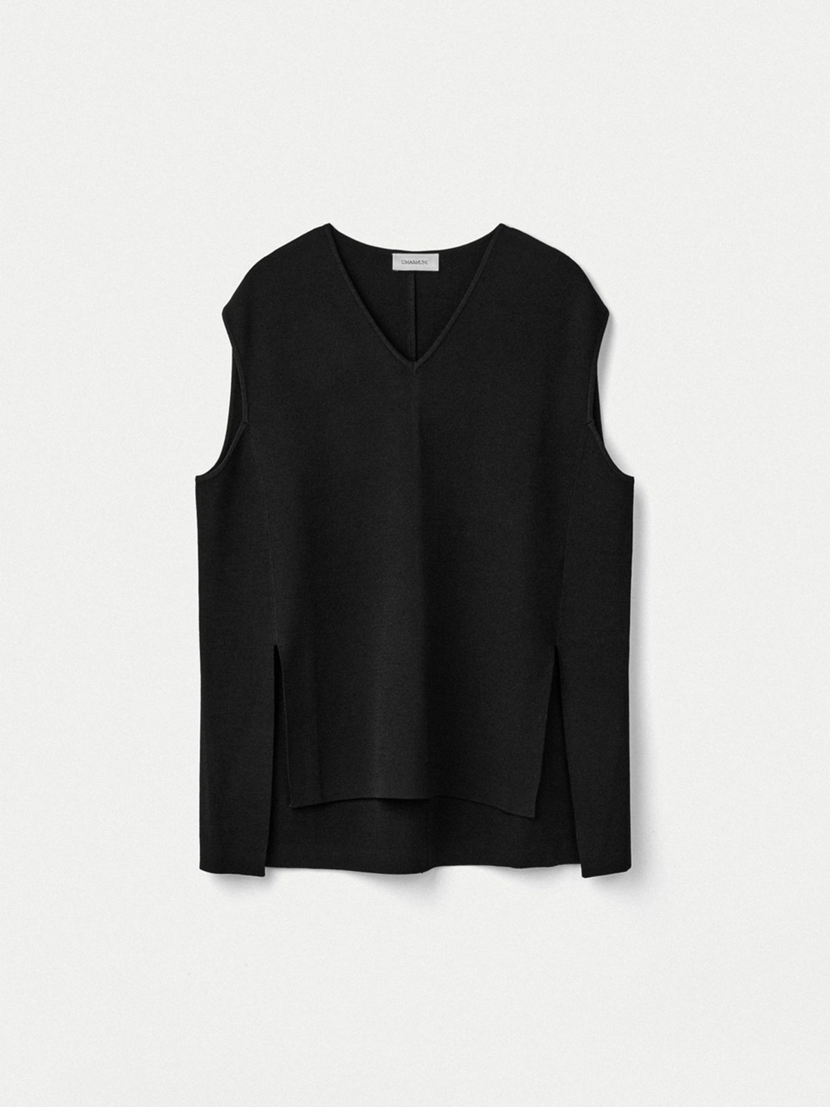 우마뭉(UMARMUNG) Double Faced V Neck Vest_Black