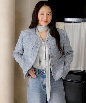 덧장 타이 블라우스 OW6SB1630