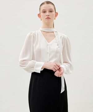 폴리 타이 블라우스 OH6SB2900