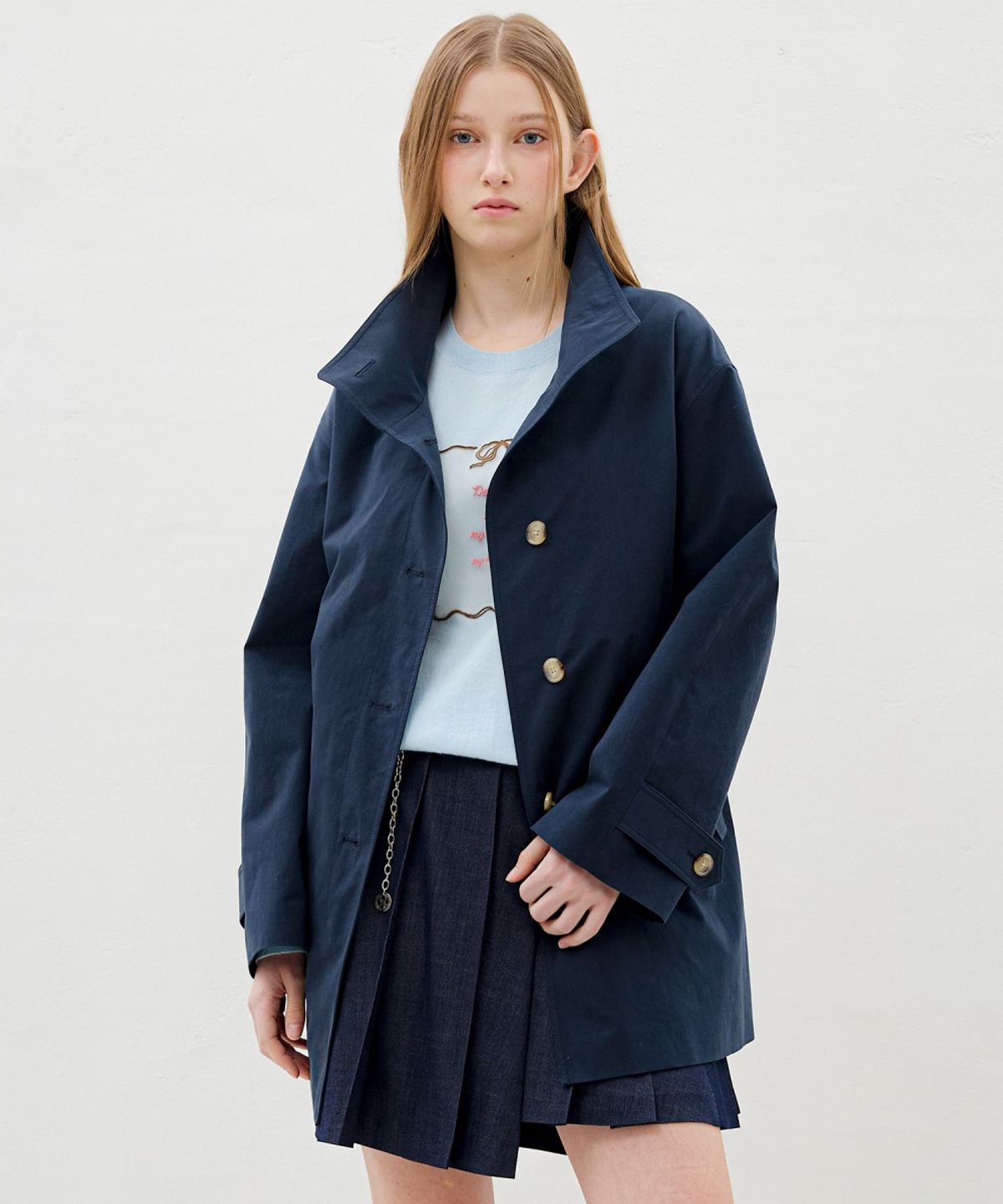 올리브 데 올리브(OLIVE DES OLIVE) 하이넥 싱글 트렌치코트 OW6SR2100