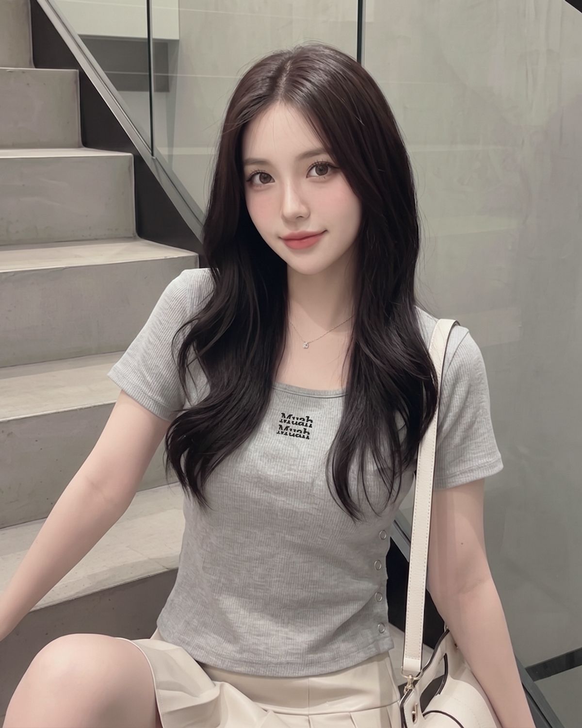 무아무아(MUAHMUAH) 슬릿 버튼 크롭 반팔티셔츠 [6color]