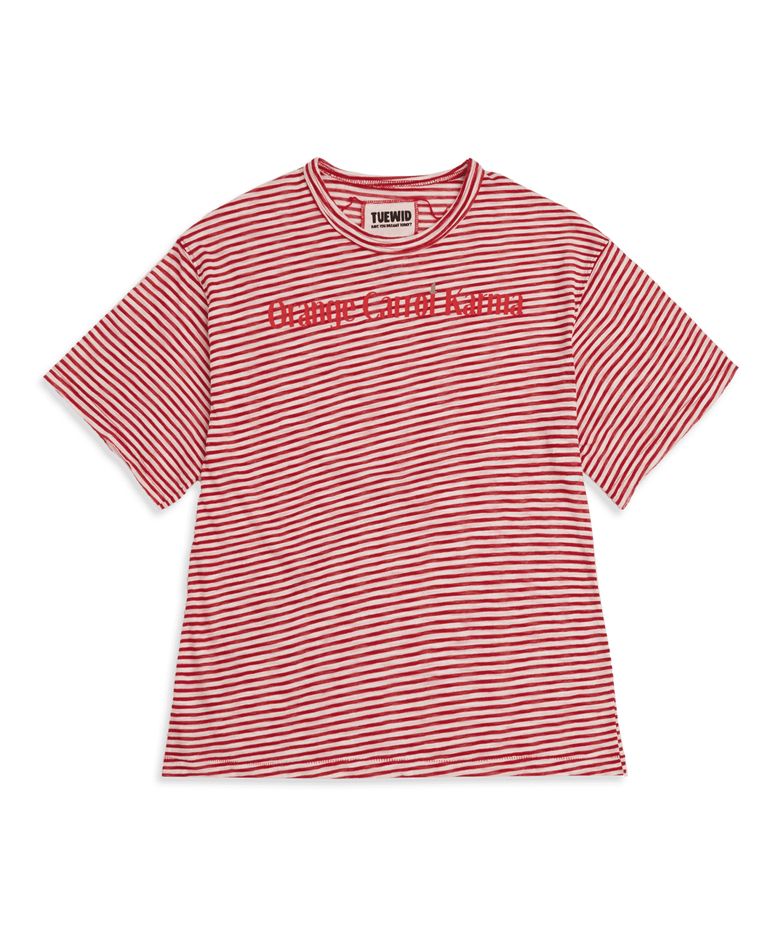 Orange carrot karma tee in stripe