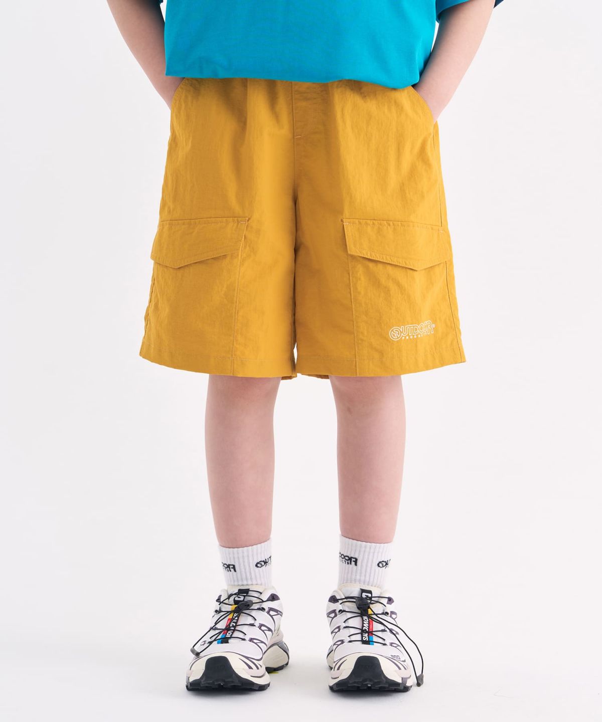 아웃도어 프로덕츠 키즈(OUTDOOR PRODUCTS KIDS) 우븐 아웃포켓 쇼츠 (머스타드) OD262BHP07_MUS