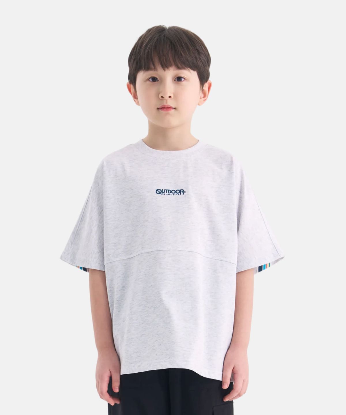 아웃도어 프로덕츠 키즈(OUTDOOR PRODUCTS KIDS) 백그래픽 오버핏 반팔티셔츠 (멜란지 화이트) OD262ISS10_MWH