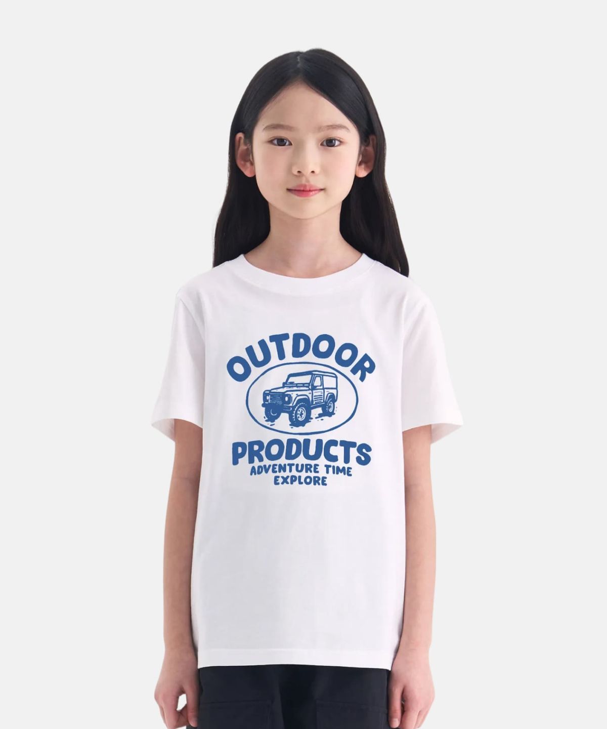 아웃도어 프로덕츠 키즈(OUTDOOR PRODUCTS KIDS) 베이직 그래픽 반팔티셔츠 (오프 화이트) OD262ISS91_OWH