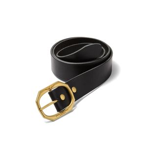Golden Signature Leather Belt Black